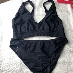 2 piece bikini set black